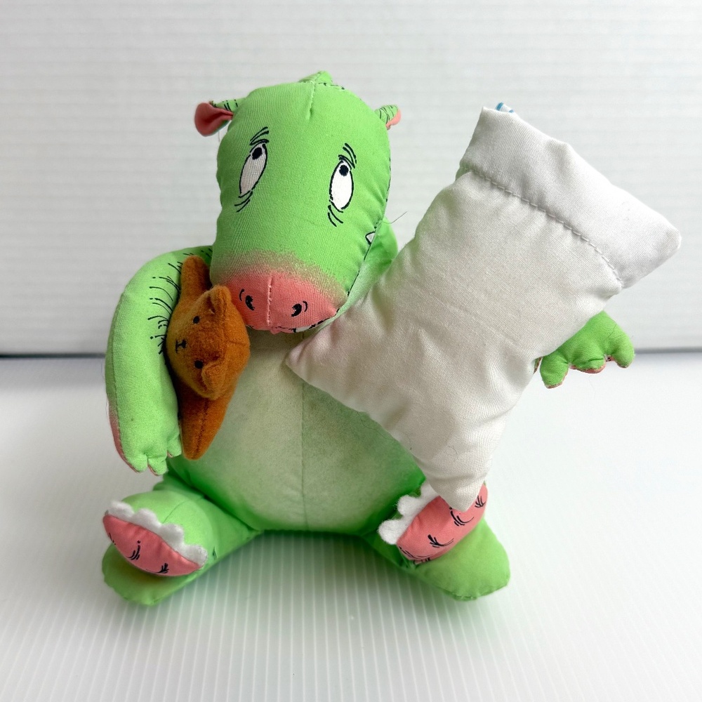Vtg The Monster Bed Merrymakers Susan Varley Book Dinosaur Stuffed Plush Toy 7"